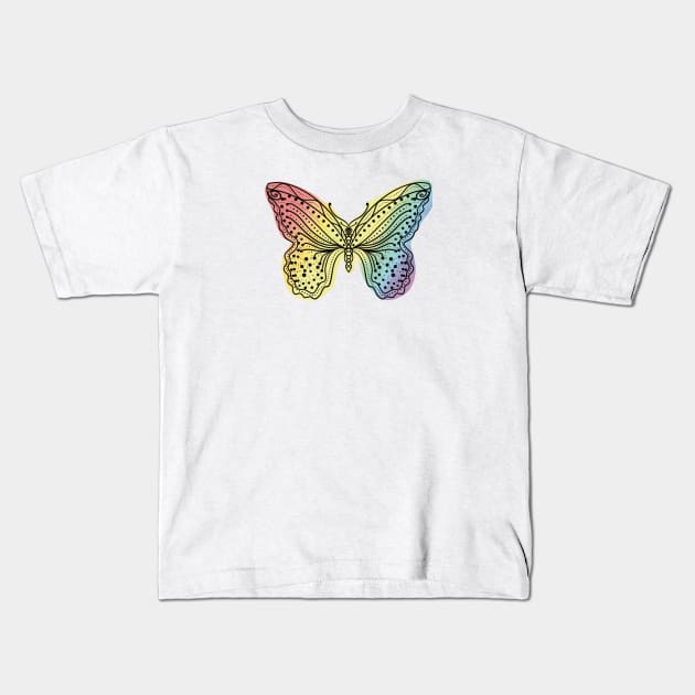 Butterfly wings pattern Kids T-Shirt by Xatutik-Art